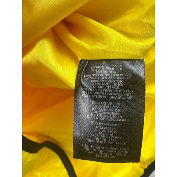 NWT Members Only Men's Popover Puffer Down Jacket Yellow Size Large - Picture 6 of 9